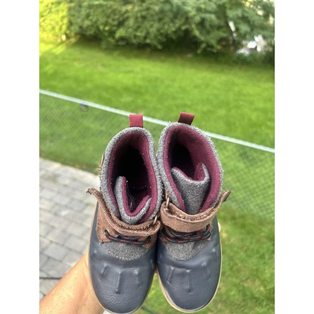 Carter's Kids US 10M EU 27 Gray Brown Blue Ankle Boots Hook & Loop